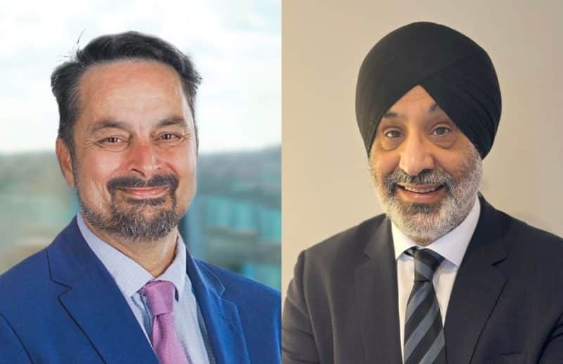 Portrait photos of Harbhajan Singh Brar and Dr Karl Khan